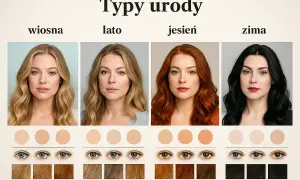 Typy urody pory roku: wiosna, lato, jesień, zima. Prezentacja odcieni skóry, oczu i włosów dla każdej z pór roku.