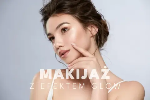 Delikatny makijaż glow na wesele. Skóra rozświetlona, zmysłowe usta i subtelne spojrzenie.