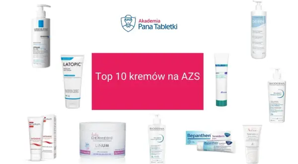 Krem na atopowe zapalenie skóry to ratunek dla wrażliwej skóry. Na zdjęciu produkty z serii "Top 10 kremów na AZS".